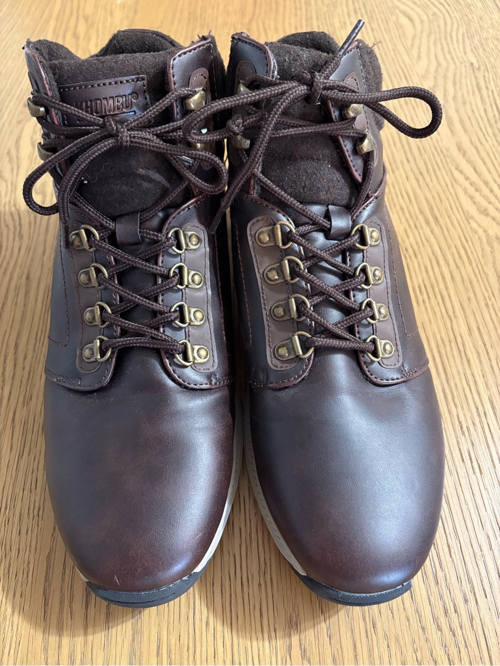 Khombu Brown Leather Lace-Up Hiking Boots - Picture 5 of 10